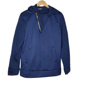 Emporio Armani Navy Blue Asymmetrical Zip‎ Pullover Sweater Men's Large L